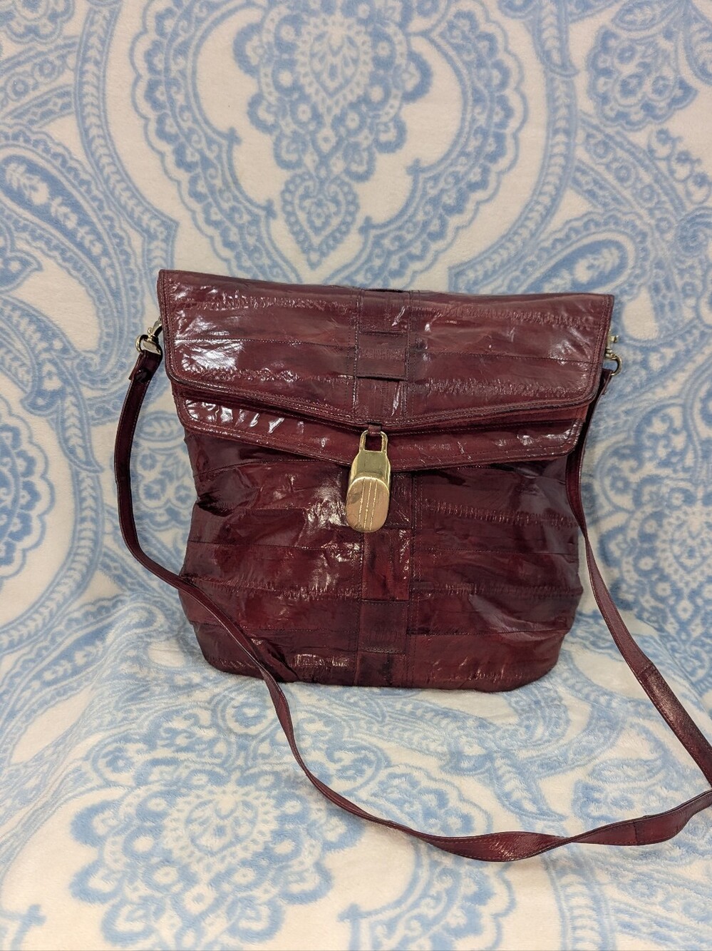 Patchwork Boho Bag-Burgundy